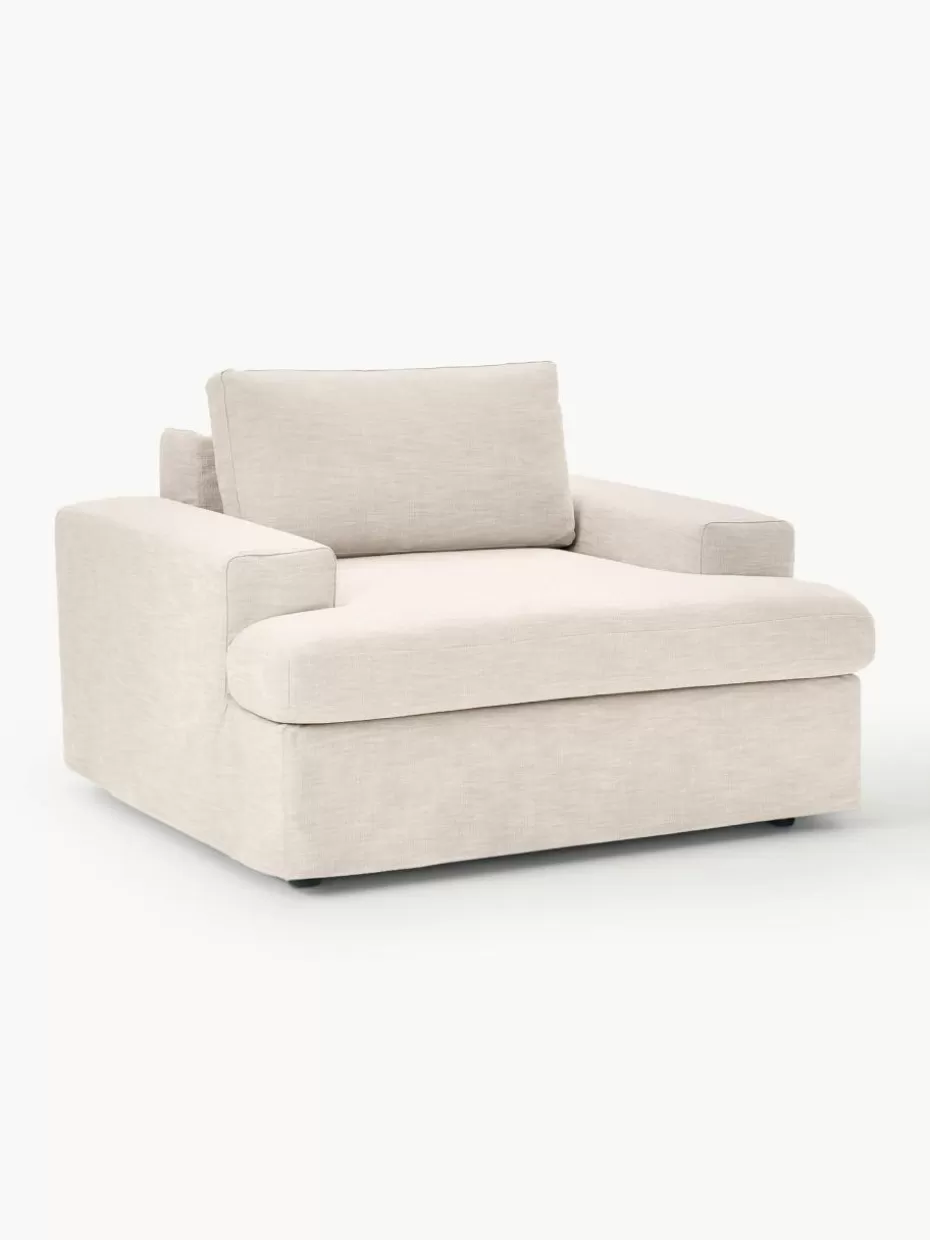 Sessel | Sofaserien-Westwing Collection Sessel Russell mit abnehmbaren Bezügen Webstoff Hellbeige