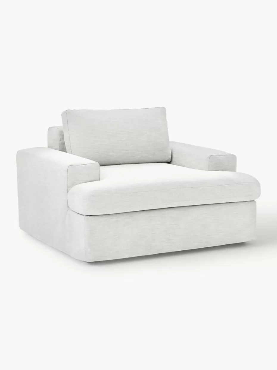 Sessel | Sofaserien-Westwing Collection Sessel Russell mit abnehmbaren Bezügen Webstoff Off White