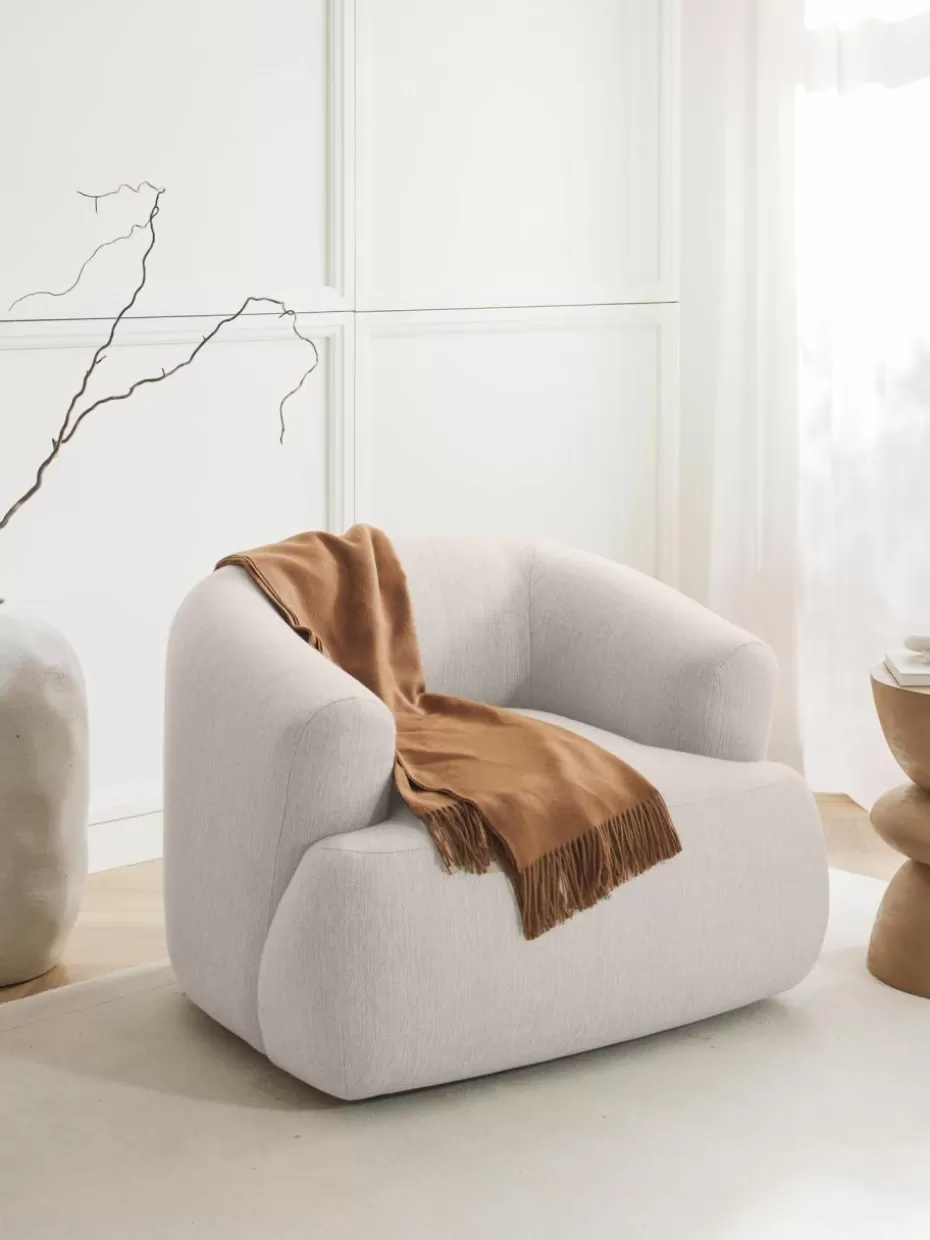 Sessel | Sofaserien-Westwing Collection Sessel Sofia Webstoff Cremeweiß