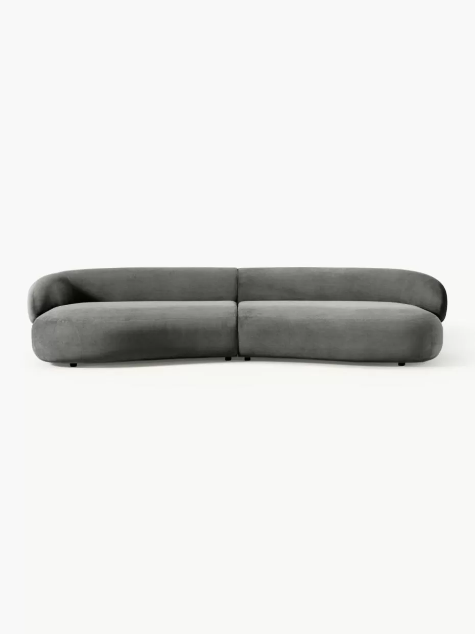Sofas | Sofaserien-Westwing Collection Sofa Alba (4-Sitzer) Webstoff Taupe