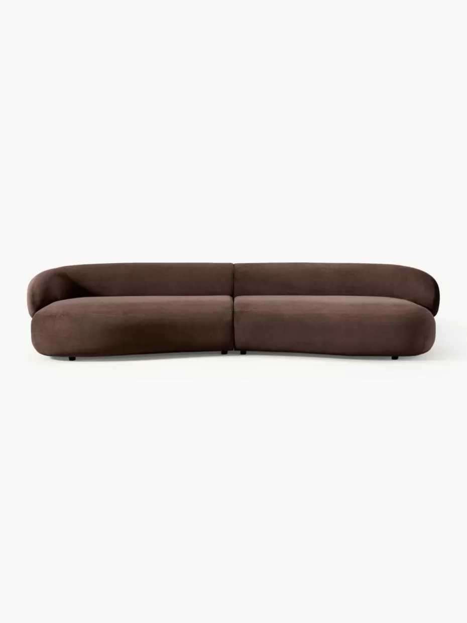 Sofas-Westwing Collection Sofa Alba (4-Sitzer) Webstoff Dunkelbraun