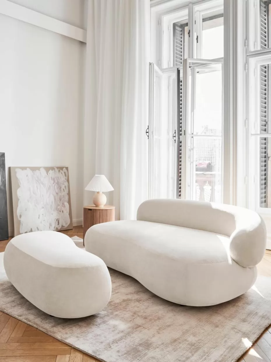 Sofas | Sofaserien-Westwing Collection Sofa Alba (3-Sitzer) Webstoff Cremeweiß