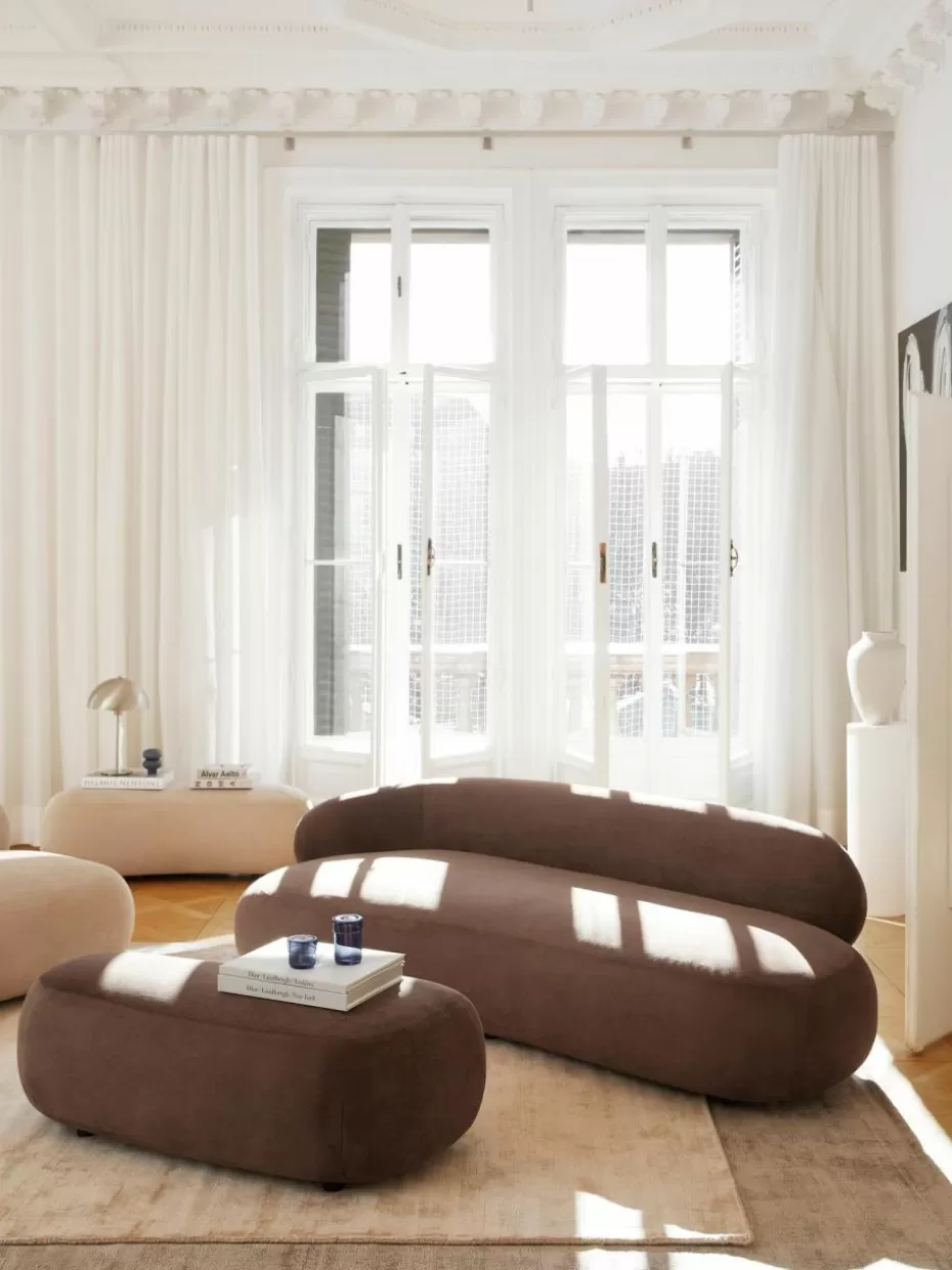 Sofas | Sofaserien-Westwing Collection Sofa Alba (3-Sitzer) Webstoff Dunkelbraun