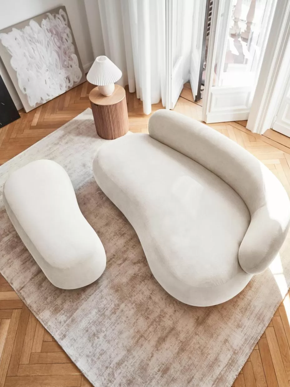 Sofas | Sofaserien-Westwing Collection Sofa Alba (2-Sitzer) Webstoff Cremeweiß