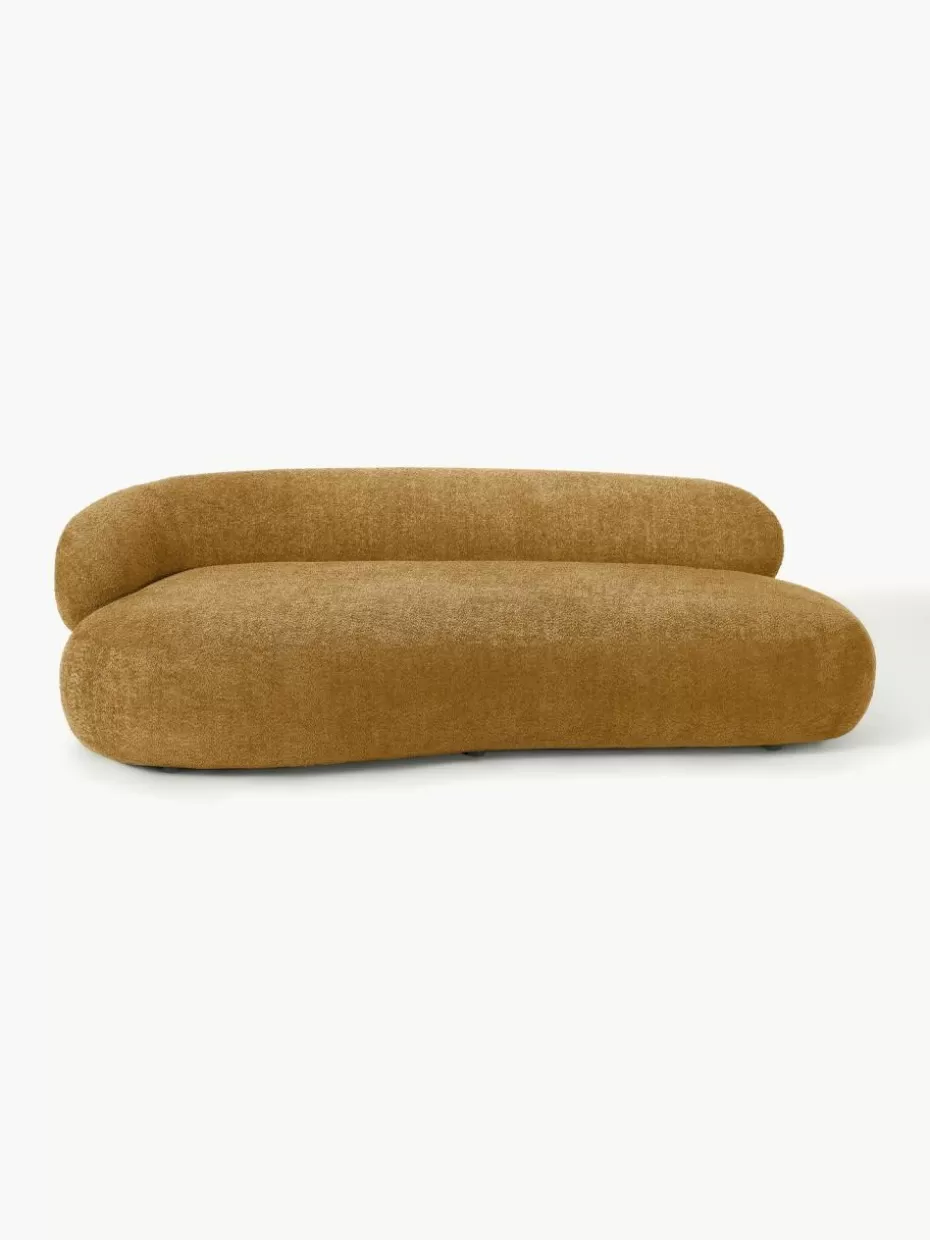 Sofas | Sofaserien-Westwing Collection Sofa Alba (3-Sitzer) aus Teddy-Bouclé Teddy-Bouclé Ocker