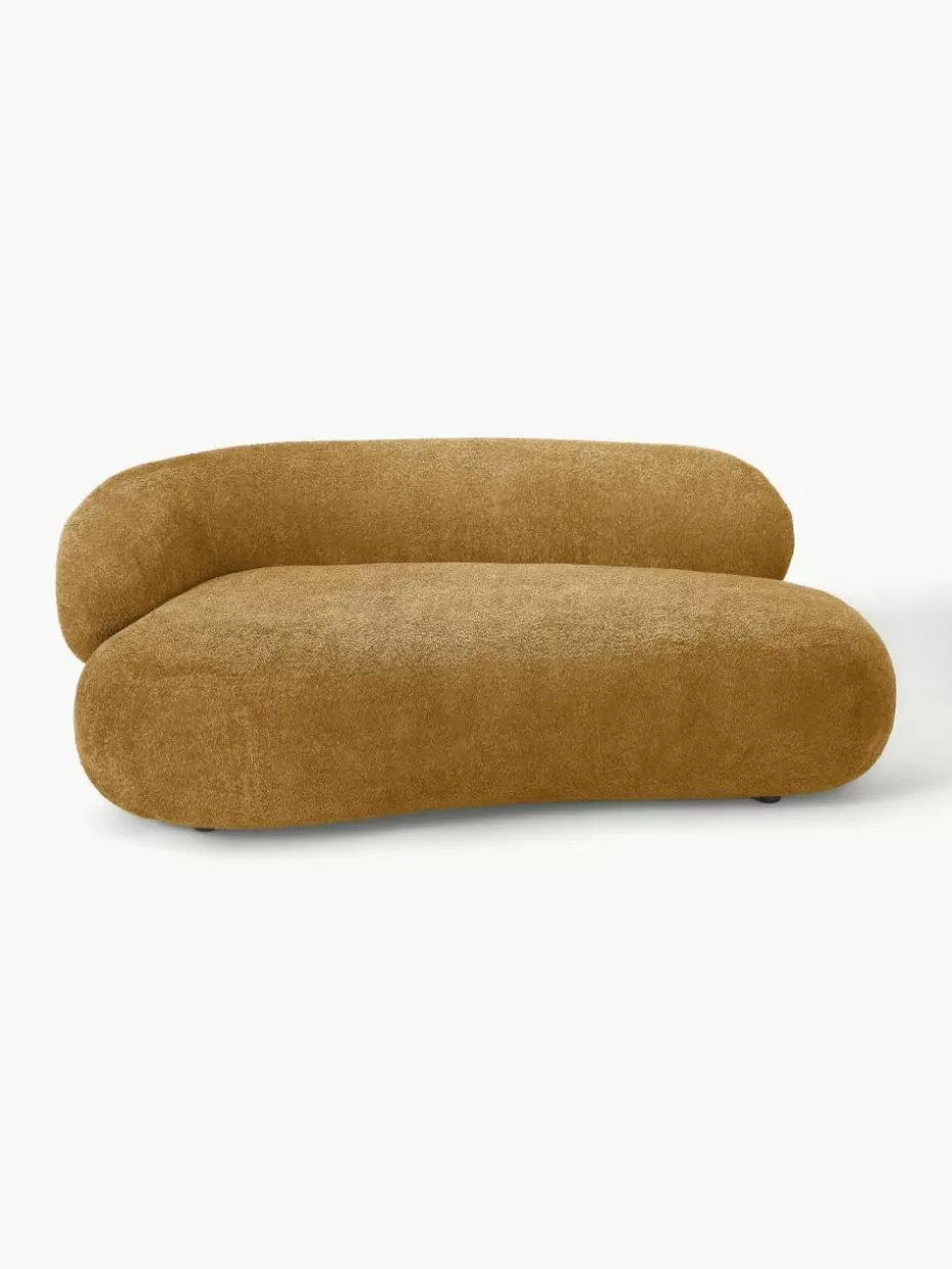 Sofas | Sofaserien-Westwing Collection Sofa Alba (2-Sitzer) aus Teddy-Bouclé Teddy-Bouclé Ocker