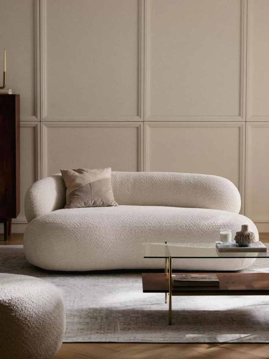 Sofas | Sofaserien-Westwing Collection Sofa Alba (2-Sitzer) aus Teddy-Bouclé Teddy-Bouclé Off White