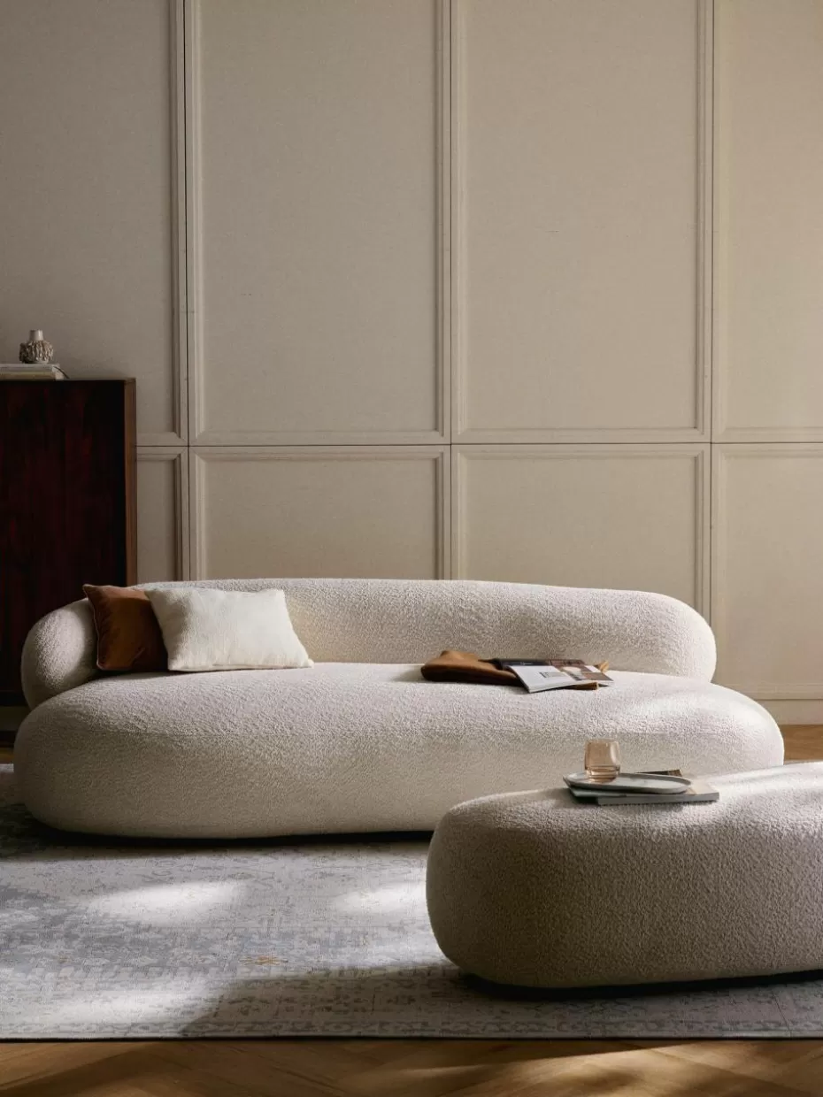 Sofas | Sofaserien-Westwing Collection Sofa Alba (3-Sitzer) aus Teddy-Bouclé Teddy-Bouclé Off White