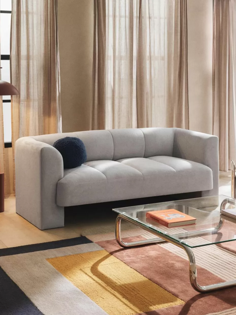 Sofas | Sofaserien-Westwing Collection Sofa Bobi (2-Sitzer) Webstoff Hellgrau