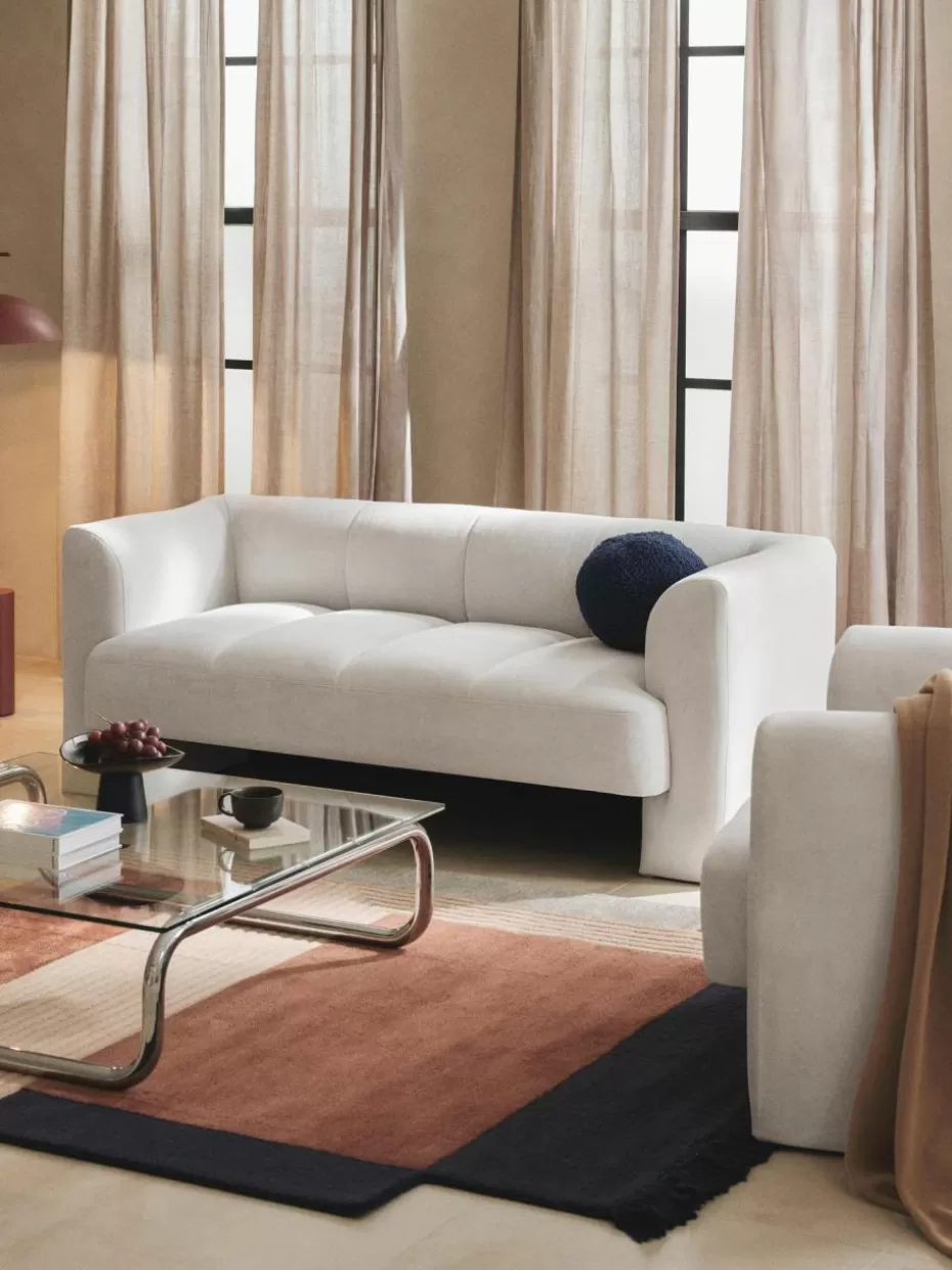 Sofas | Sofaserien-Westwing Collection Sofa Bobi (2-Sitzer) Webstoff Cremeweiß
