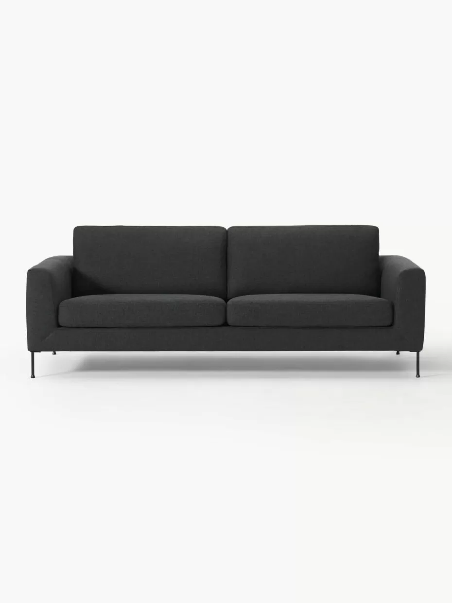 Sofas | Sofaserien-Westwing Collection Sofa Cucita (3-Sitzer) Webstoff Anthrazit
