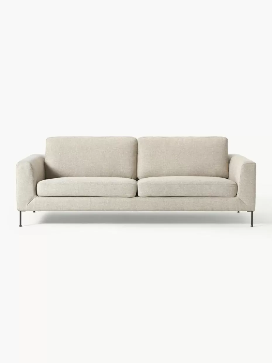 Sofas | Sofaserien-Westwing Collection Sofa Cucita (3-Sitzer) Webstoff Hellbeige
