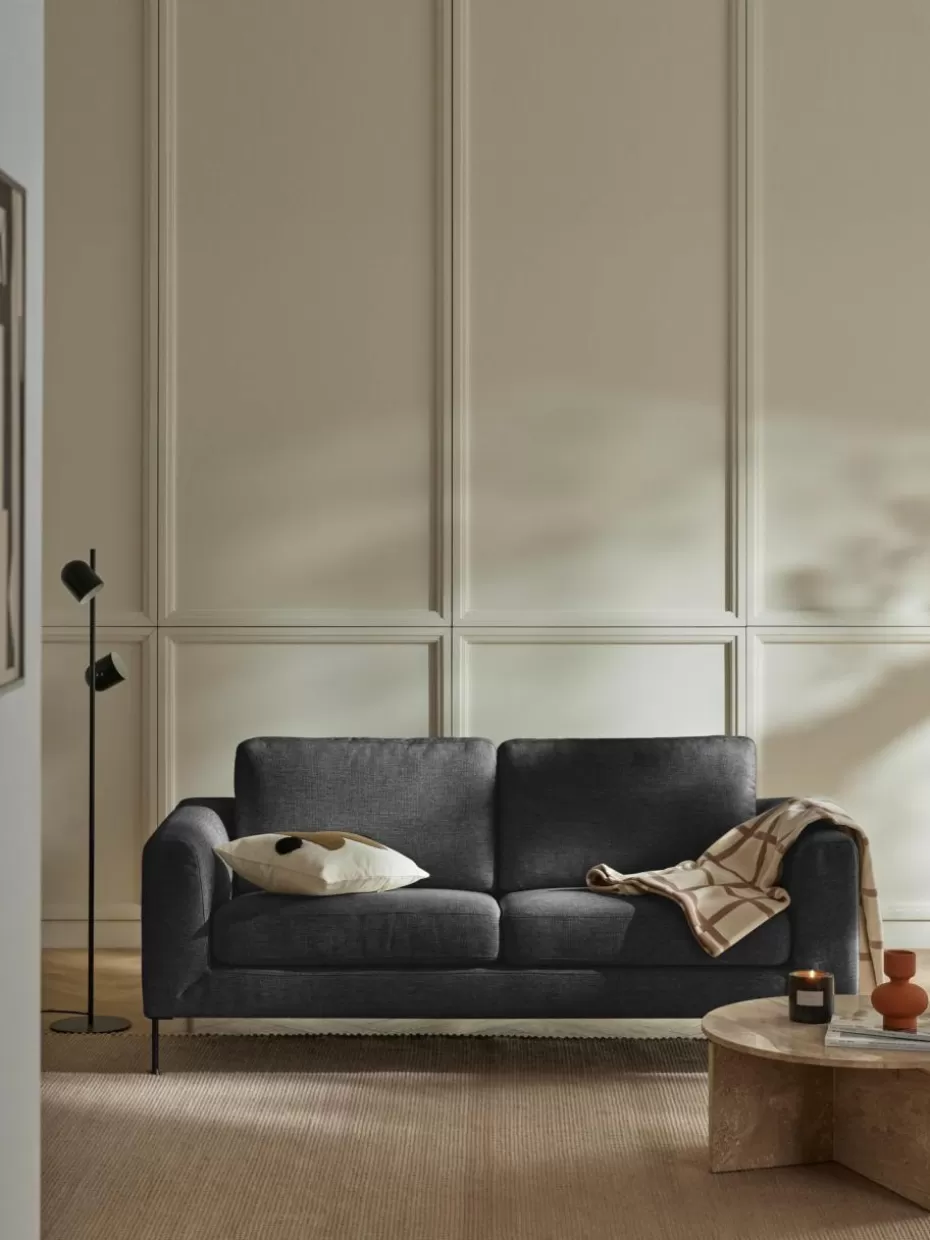 Sofas | Sofaserien-Westwing Collection Sofa Cucita (3-Sitzer) Webstoff Anthrazit