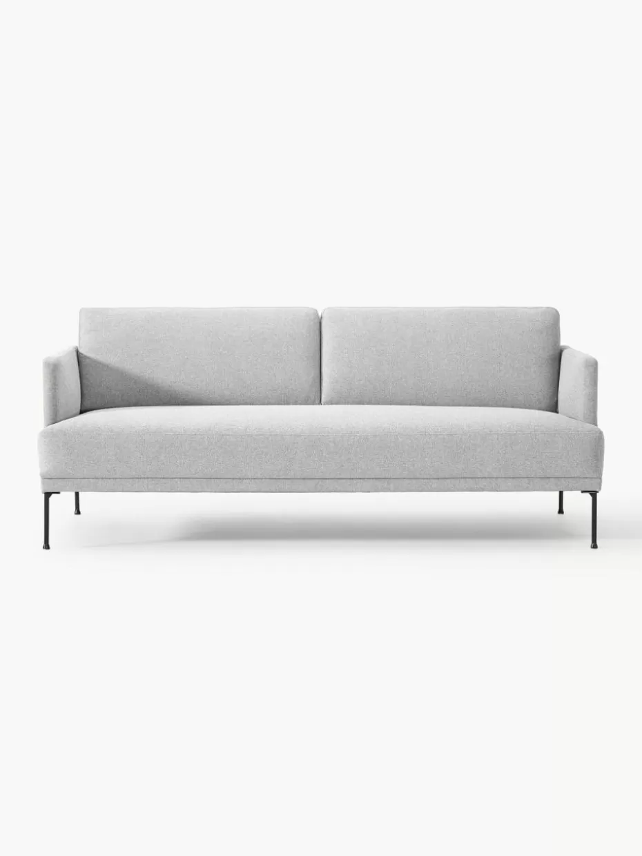 Sofas | Sofaserien-Westwing Collection Sofa Fluente (3-Sitzer) Webstoff Hellgrau
