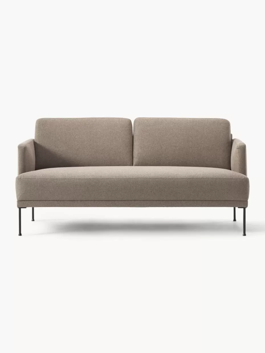 Sofas | Sofaserien-Westwing Collection Sofa Fluente (2-Sitzer) Webstoff Taupe
