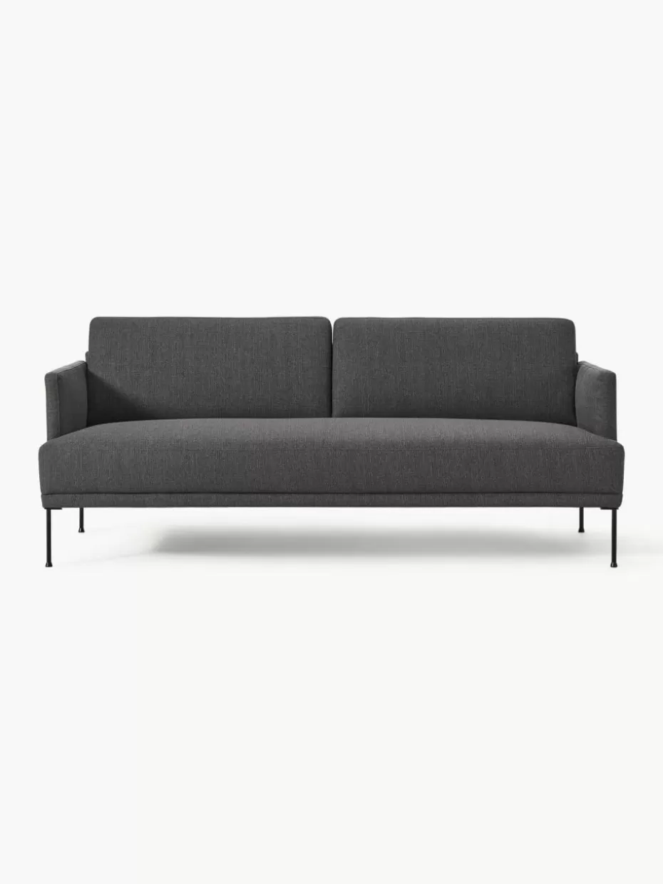 Sofas | Sofaserien-Westwing Collection Sofa Fluente (3-Sitzer) Webstoff Anthrazit
