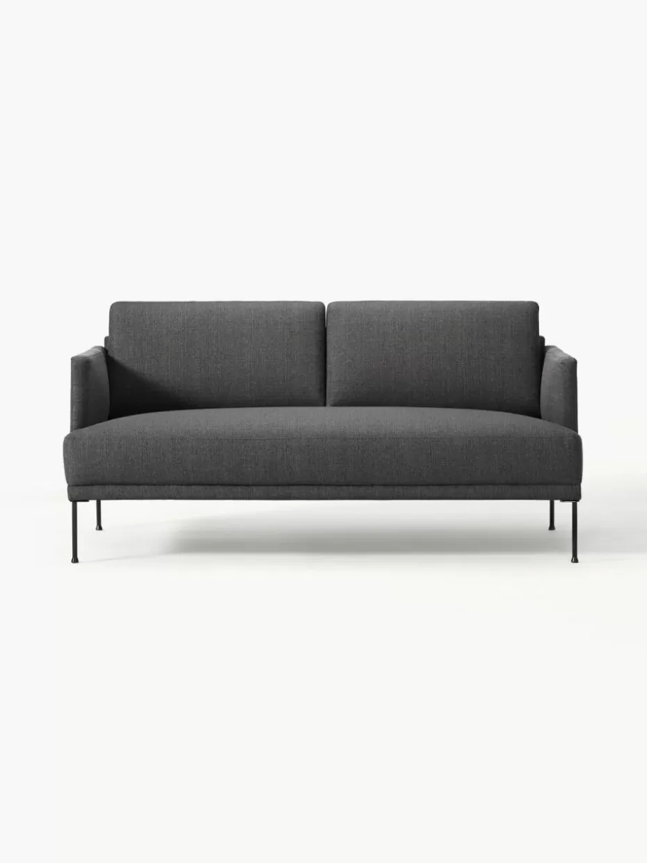 Sofas | Sofaserien-Westwing Collection Sofa Fluente (2-Sitzer) Webstoff Anthrazit