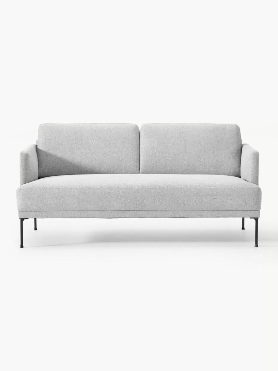 Sofas | Sofaserien-Westwing Collection Sofa Fluente (2-Sitzer) Webstoff Hellgrau