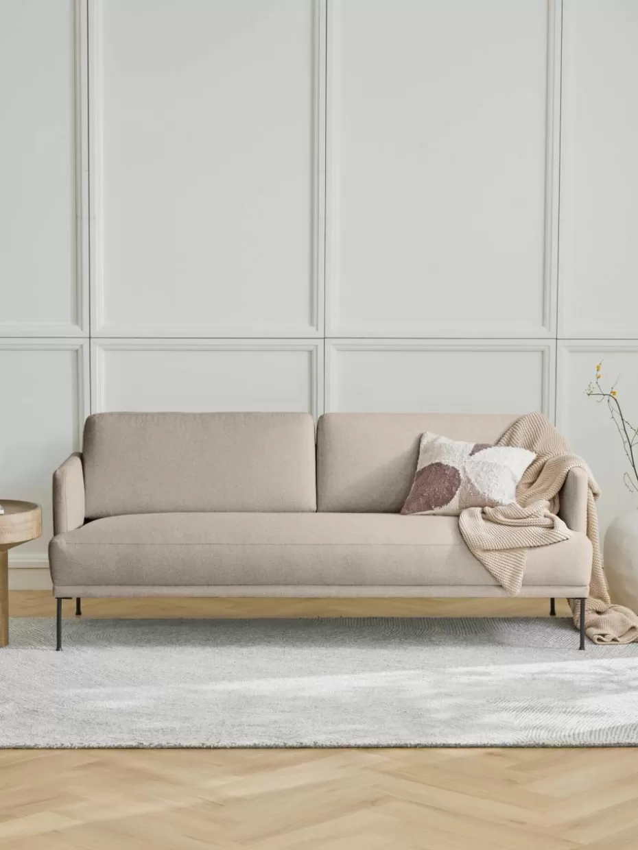 Sofas | Sofaserien-Westwing Collection Sofa Fluente (3-Sitzer) Webstoff Beige