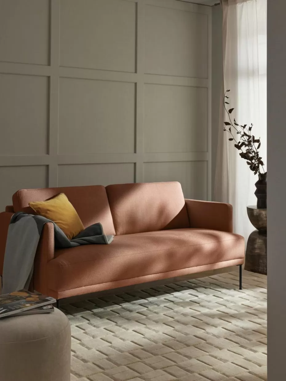 Sofas | Sofaserien-Westwing Collection Sofa Fluente (2-Sitzer) Webstoff Nougat