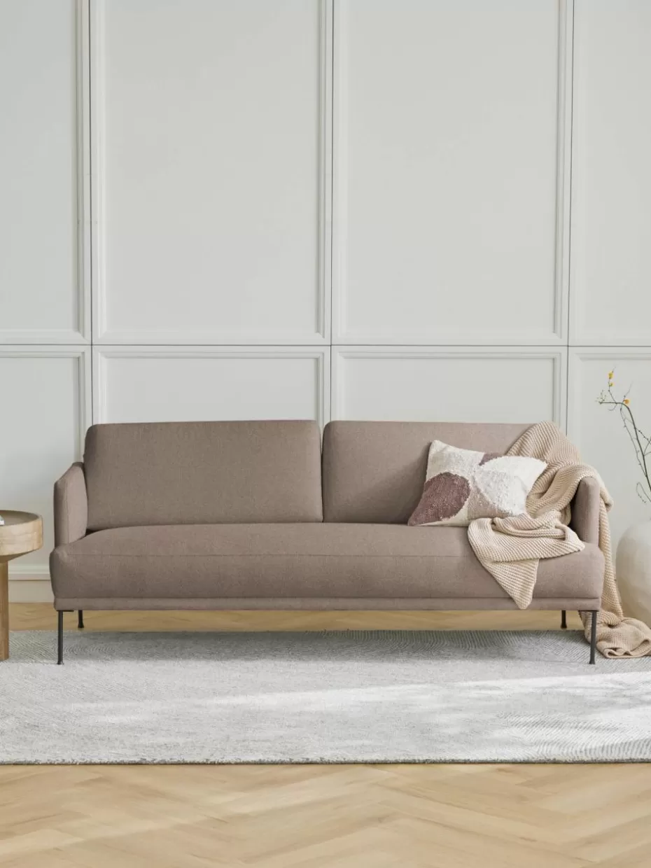 Sofas-Westwing Collection Sofa Fluente (3-Sitzer) Webstoff Taupe