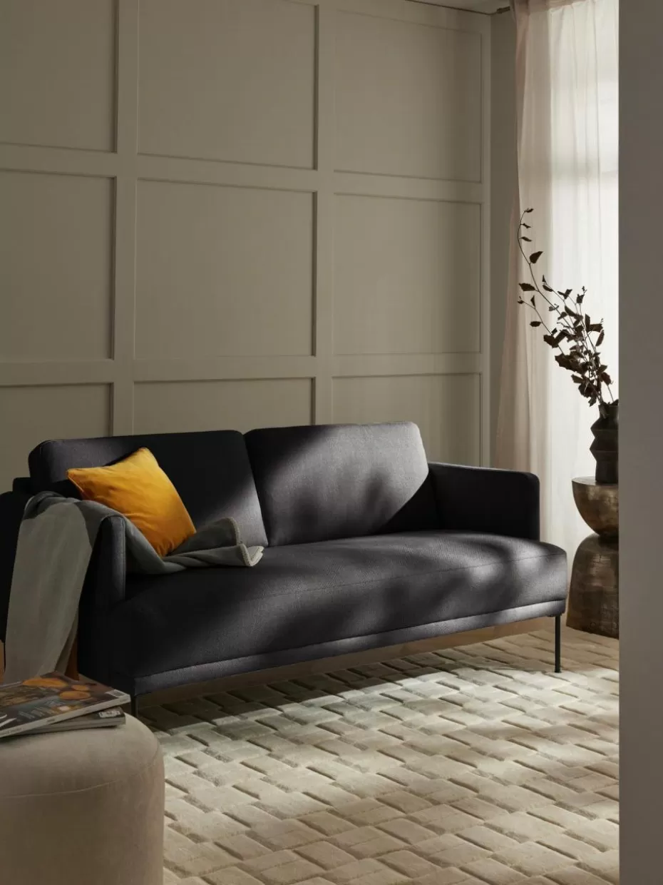 Sofas | Sofaserien-Westwing Collection Sofa Fluente (2-Sitzer) Webstoff Anthrazit