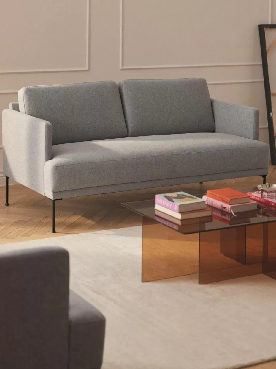 Sofas | Sofaserien-Westwing Collection Sofa Fluente (2-Sitzer) Webstoff Hellgrau