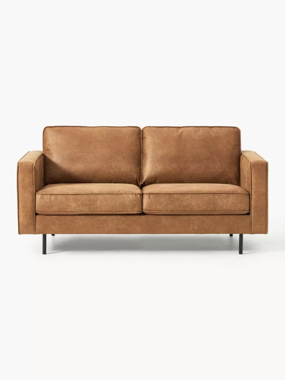 Sofas | Sofaserien-Westwing Collection Sofa Hunter (2-Sitzer) aus recyceltem Leder Leder Braun