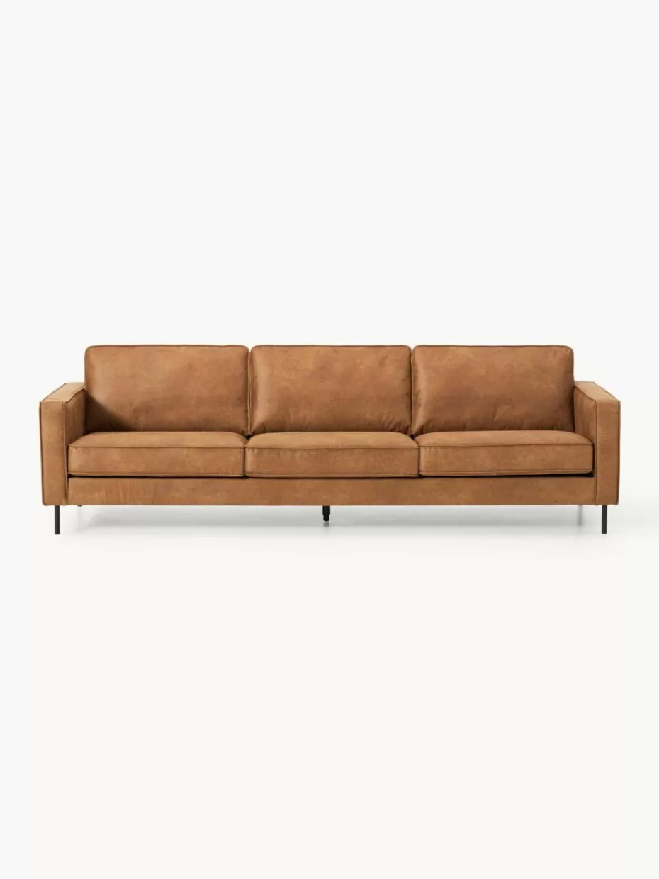 Sofas | Sofaserien-Westwing Collection Sofa Hunter (3-Sitzer) aus recyceltem Leder Leder Braun