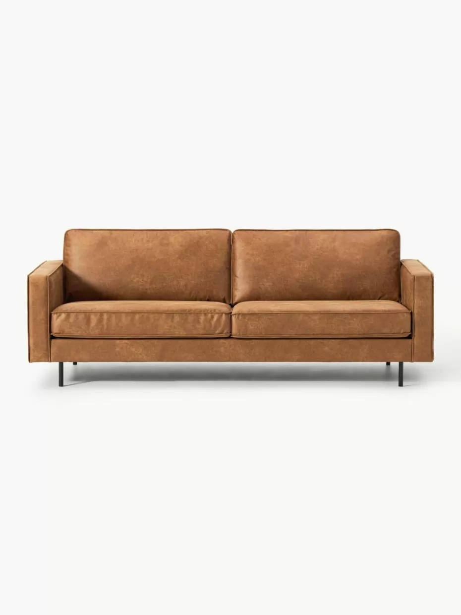 Sofas | Sofaserien-Westwing Collection Sofa Hunter (3-Sitzer) aus recyceltem Leder Leder Braun