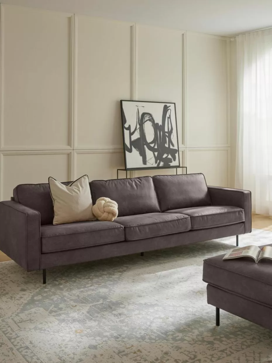 Sofas | Sofaserien-Westwing Collection Sofa Hunter (3-Sitzer) aus recyceltem Leder Leder Anthrazit
