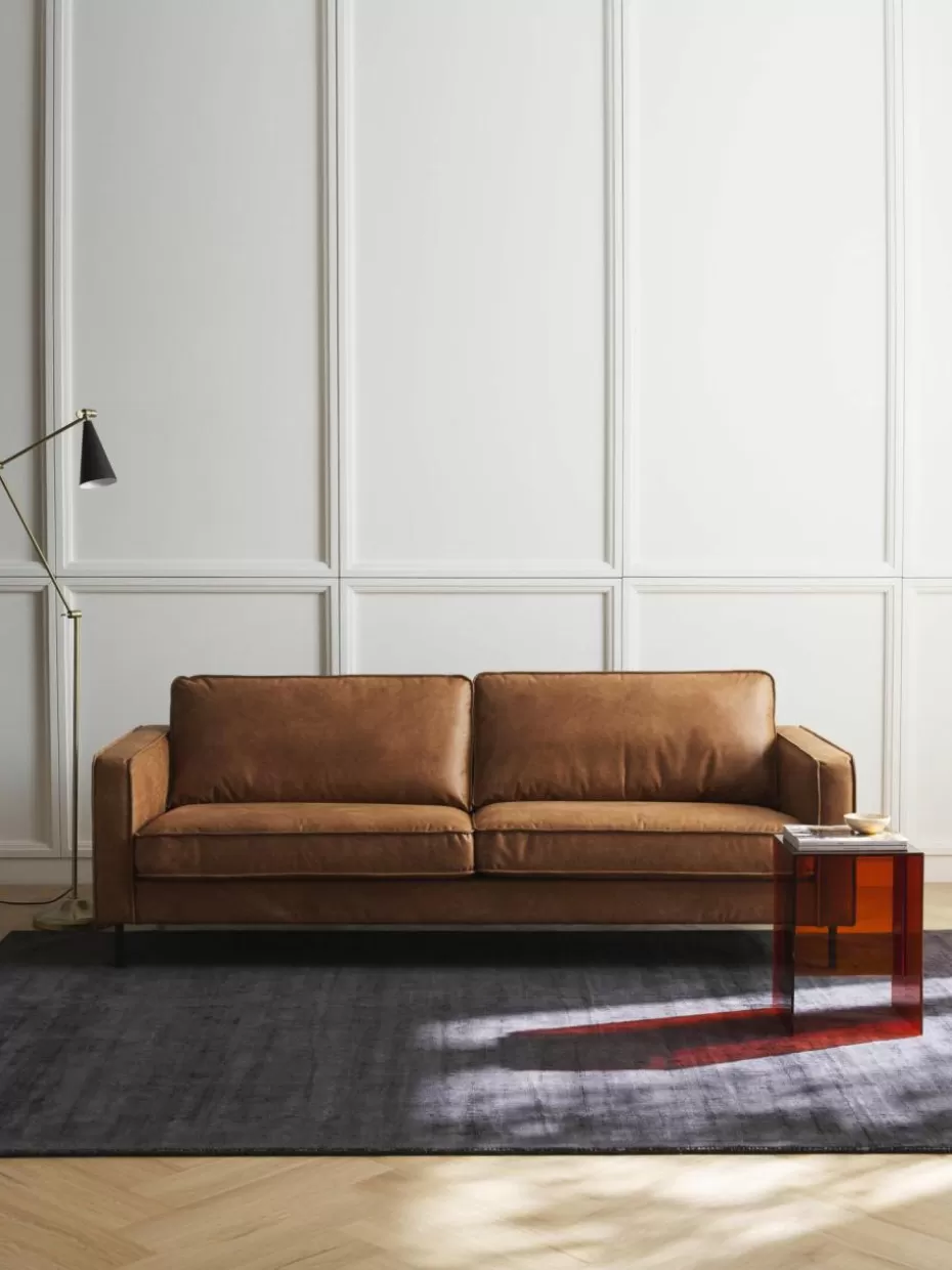 Sofas | Sofaserien-Westwing Collection Sofa Hunter (3-Sitzer) aus recyceltem Leder Leder Braun