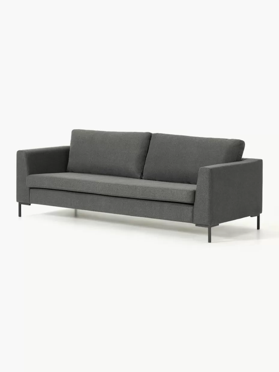 Sofas | Sofaserien-Westwing Collection Sofa Luna (3-Sitzer) Webstoff Anthrazit