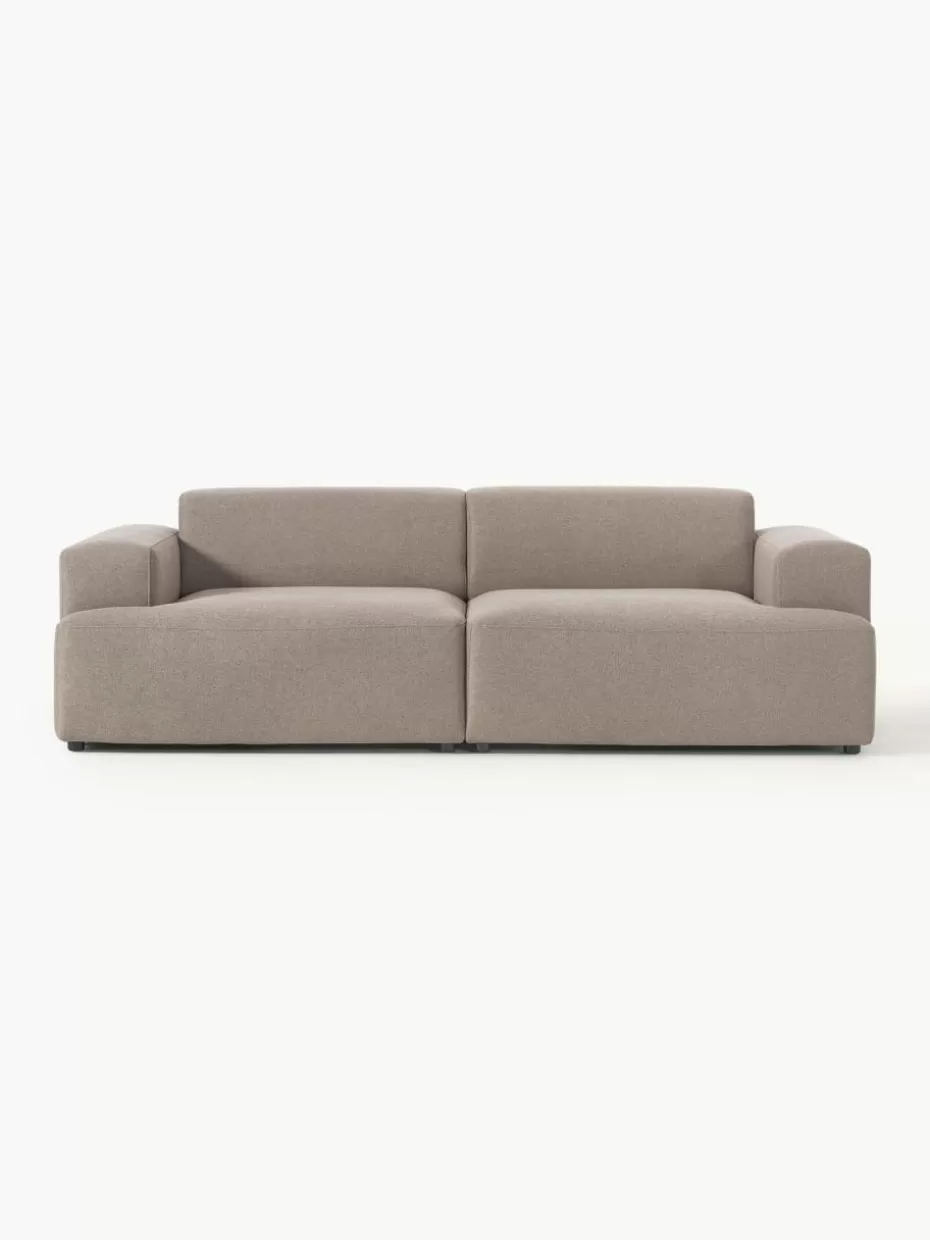 Sofas | Sofaserien-Westwing Collection Sofa Melva (3-Sitzer) Webstoff Taupe