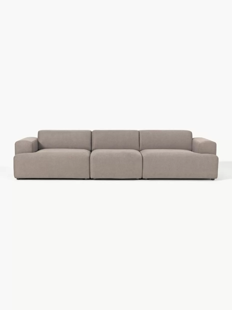 Sofas | Sofaserien-Westwing Collection Sofa Melva (4-Sitzer) Webstoff Taupe