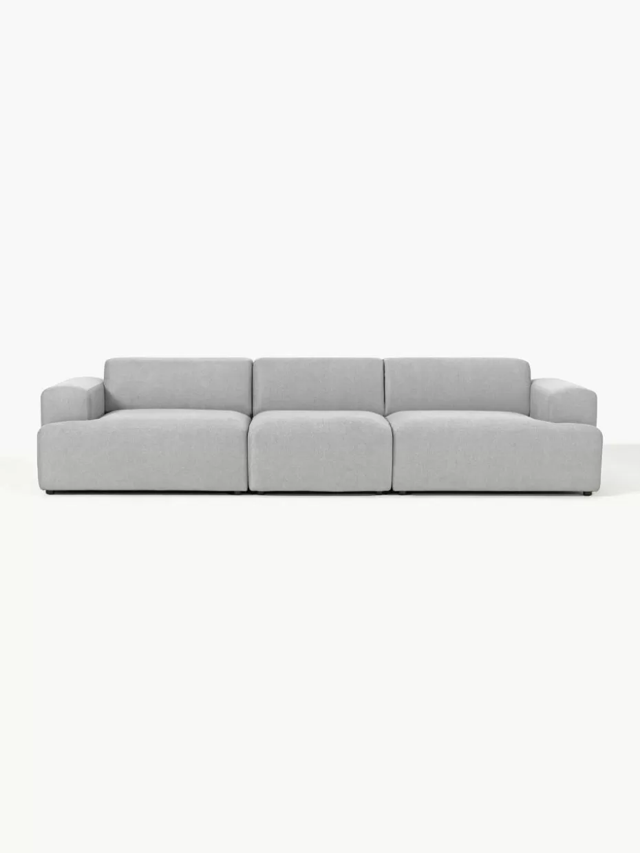 Sofas | Sofaserien-Westwing Collection Sofa Melva (4-Sitzer) Webstoff Hellgrau