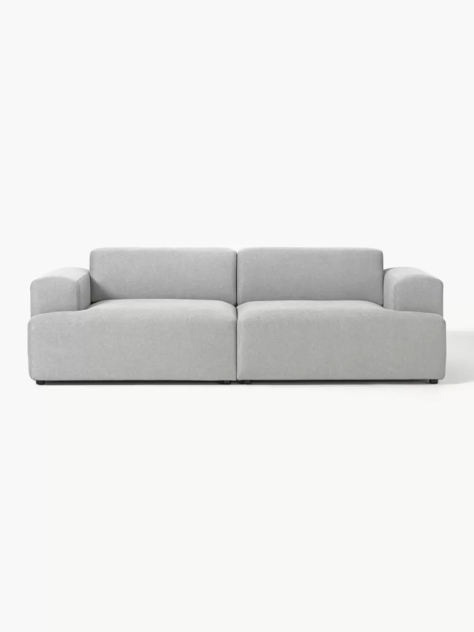 Sofas | Sofaserien-Westwing Collection Sofa Melva (3-Sitzer) Webstoff Hellgrau