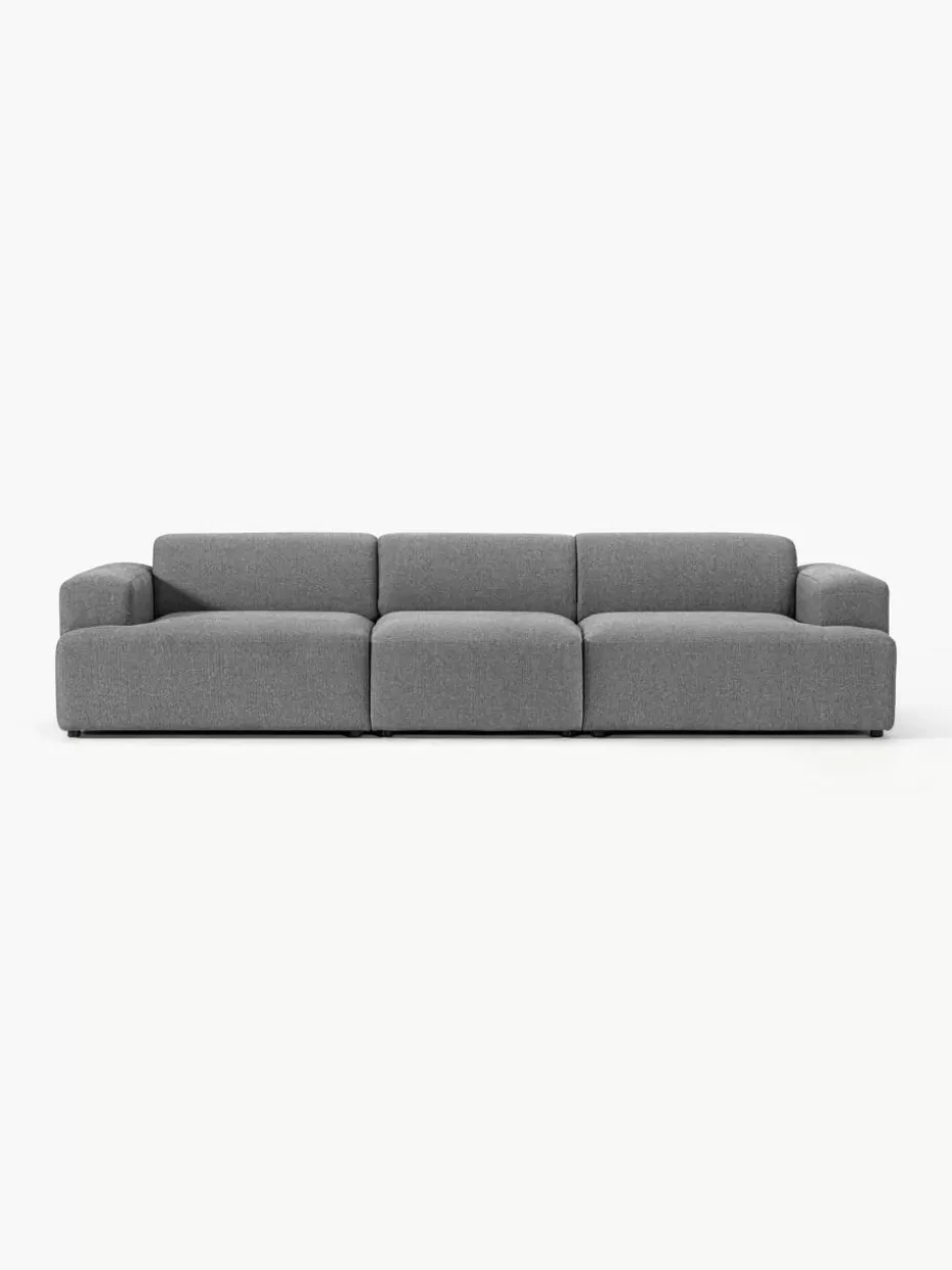 Sofas | Sofaserien-Westwing Collection Sofa Melva (4-Sitzer) Webstoff Dunkelgrau