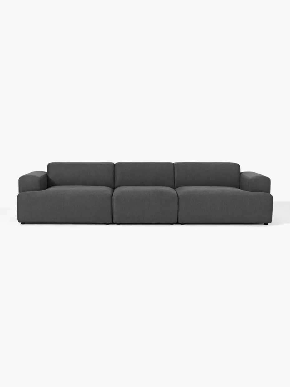 Sofas | Sofaserien-Westwing Collection Sofa Melva (4-Sitzer) Webstoff Anthrazit