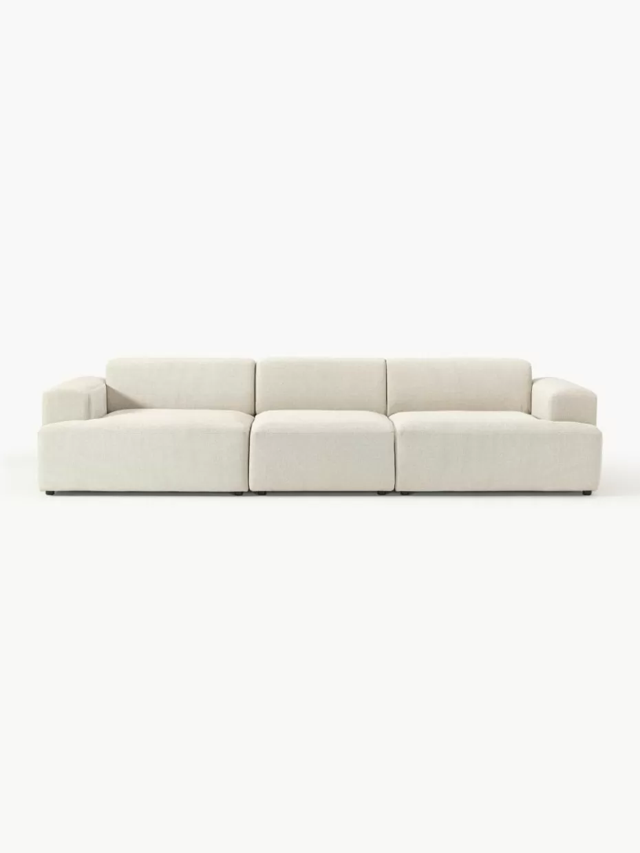 Sofas | Sofaserien-Westwing Collection Sofa Melva (4-Sitzer) Webstoff Hellbeige