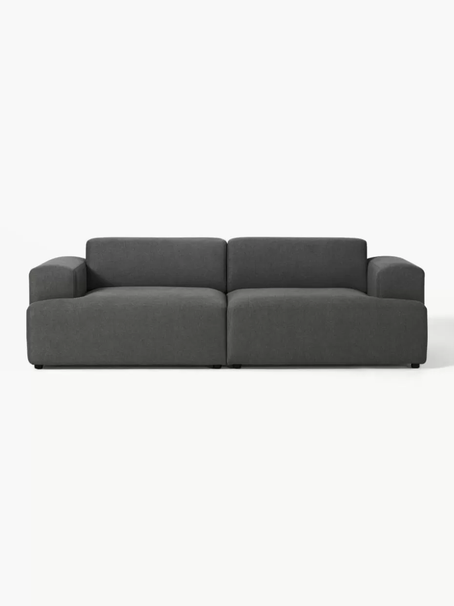 Sofas | Sofaserien-Westwing Collection Sofa Melva (3-Sitzer) Webstoff Anthrazit