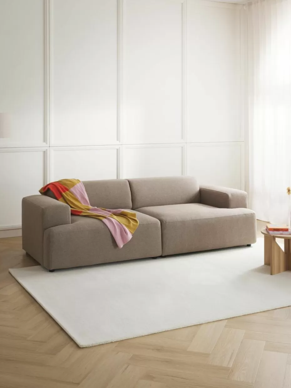 Sofas | Sofaserien-Westwing Collection Sofa Melva (3-Sitzer) Webstoff Taupe