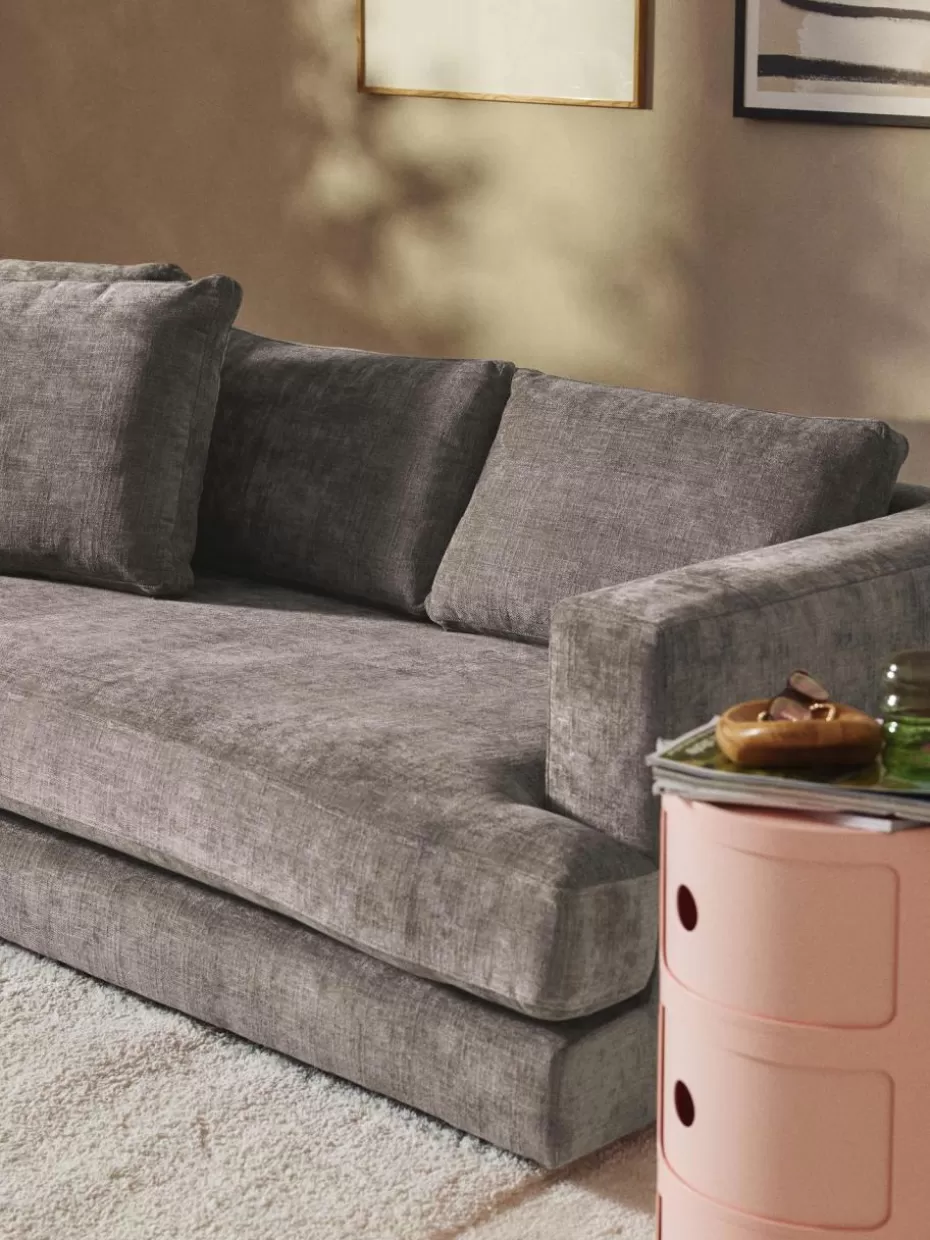 Sofas | Sofaserien-Westwing Collection Sofa Tribeca (3-Sitzer) Webstoff Taupe
