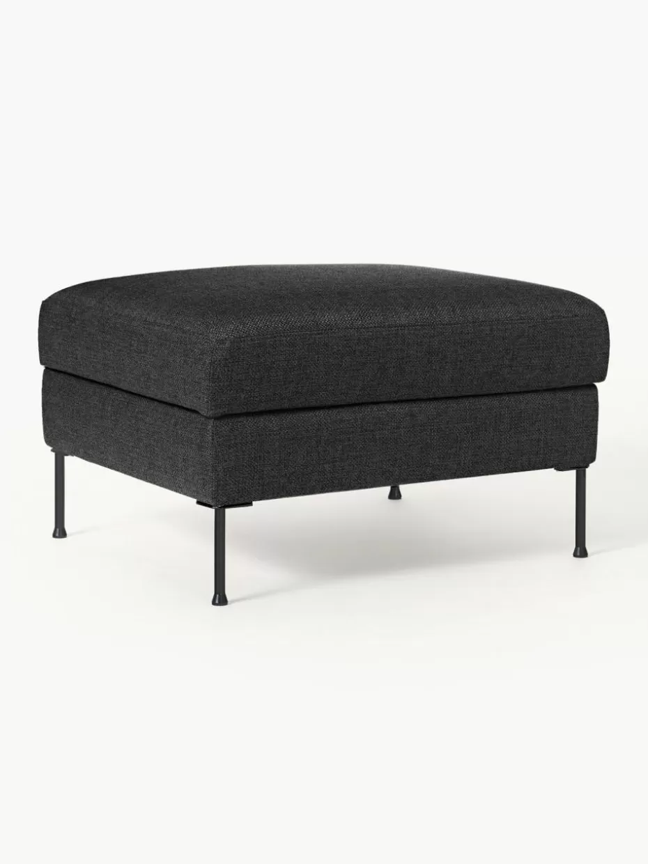 Hocker | Sofaserien-Westwing Collection Sofa-Hocker Cucita mit Stauraum Webstoff Anthrazit