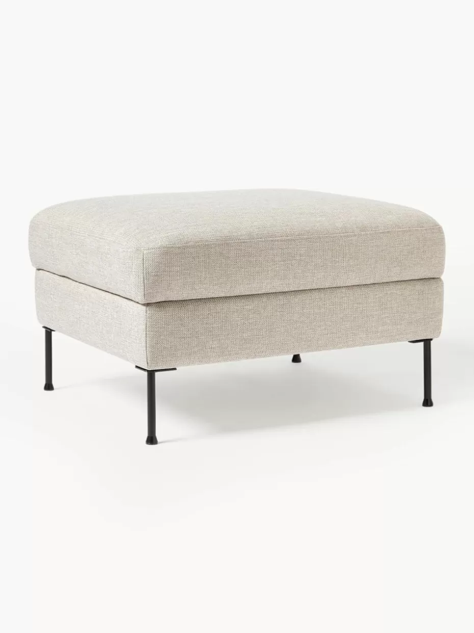 Hocker-Westwing Collection Sofa-Hocker Cucita mit Stauraum Webstoff Hellbeige