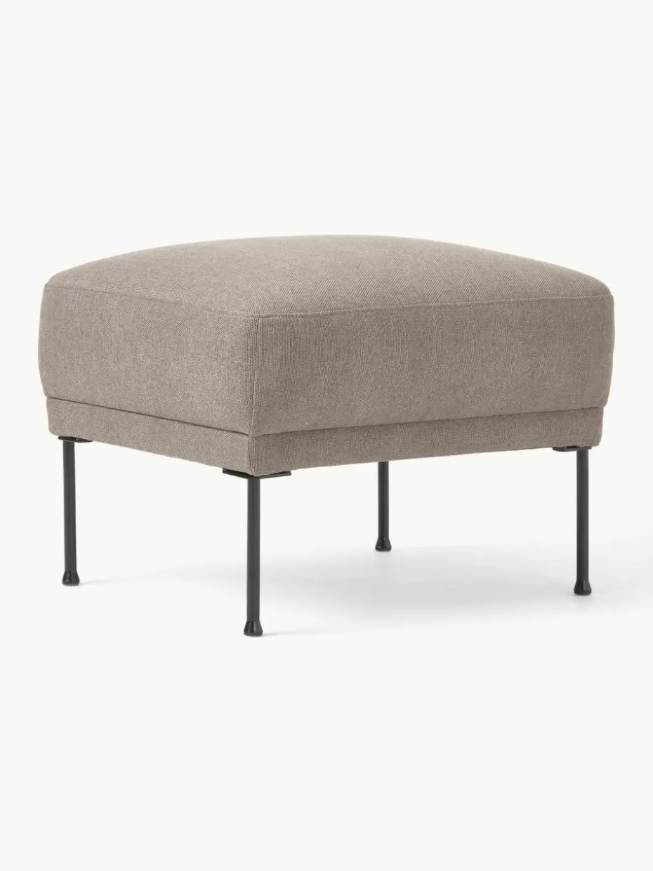 Hocker | Sofaserien-Westwing Collection Sofa-Hocker Fluente Webstoff Taupe