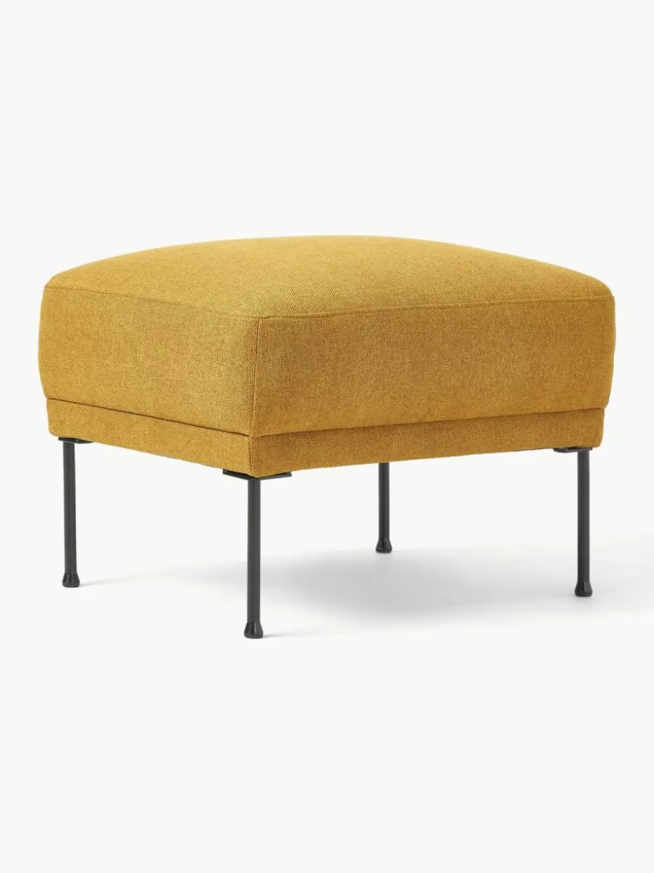 Hocker | Sofaserien-Westwing Collection Sofa-Hocker Fluente Webstoff Ocker