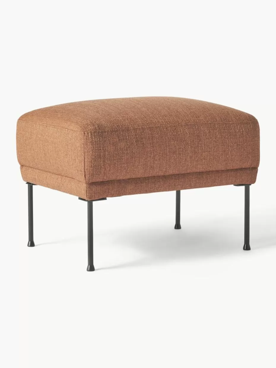 Hocker | Sofaserien-Westwing Collection Sofa-Hocker Fluente Webstoff Nougat