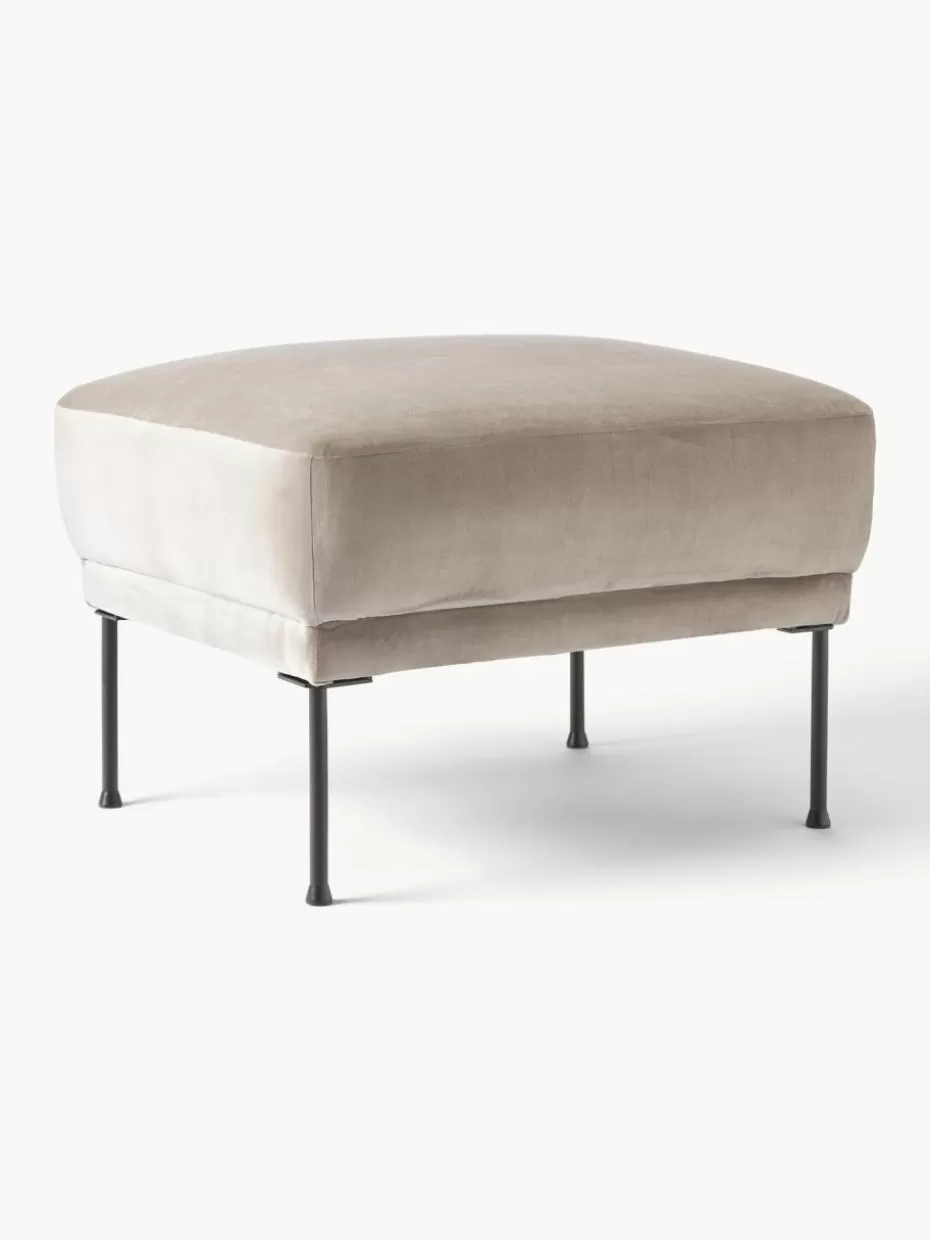 Hocker | Sofaserien-Westwing Collection Sofa-Hocker Fluente aus Samt Samt Beige