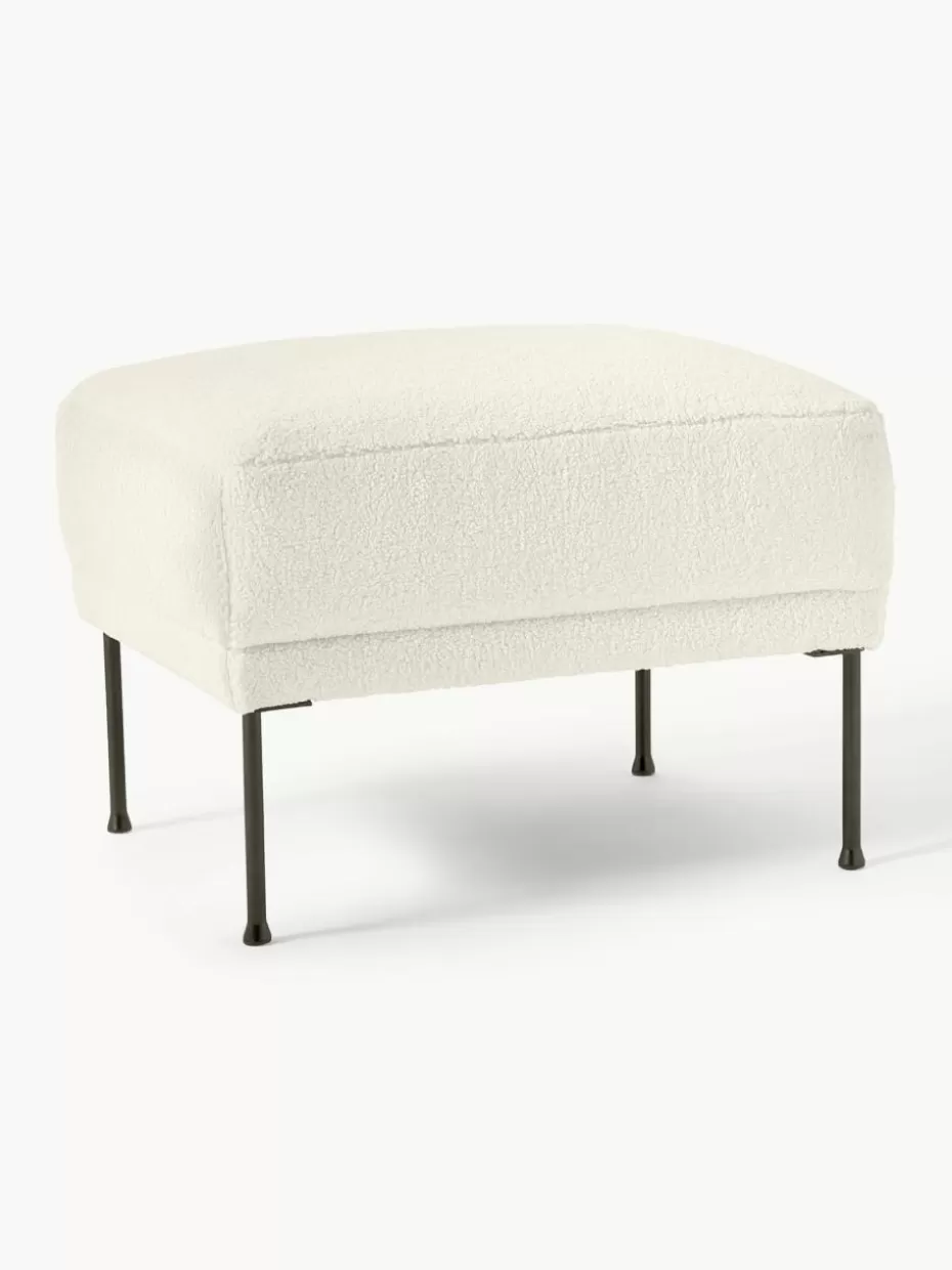 Hocker | Sofaserien-Westwing Collection Sofa-Hocker Fluente aus Teddystoff Teddy Off White